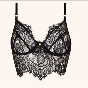 Gooseberry black lace Be Mine sexy bra medium m adjustable
